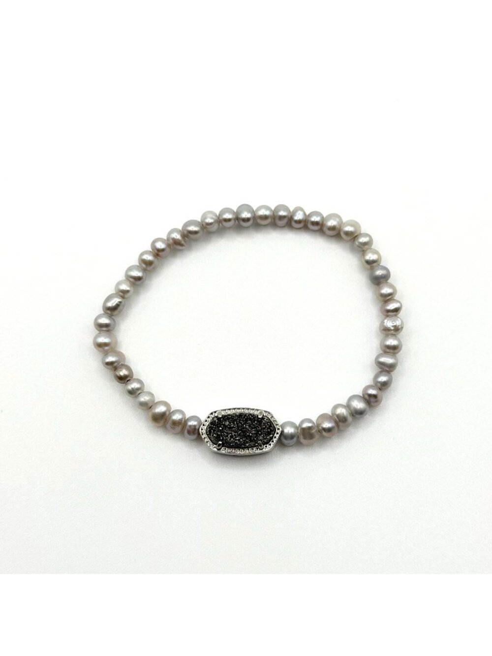 Kendra Scott Elaina Bracelet Gray Mix Silver-Plated With Freshwater Pearls & Dru